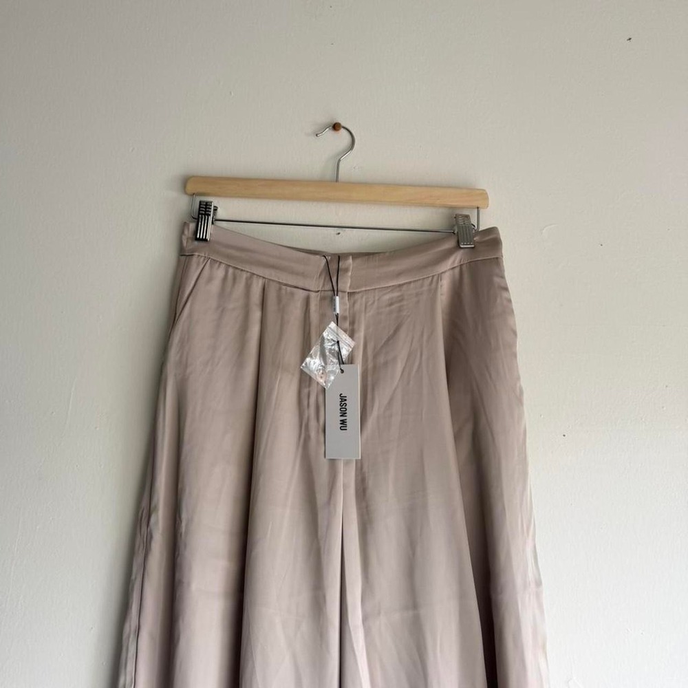 Jason Wu tan wide leg minimalist trousers